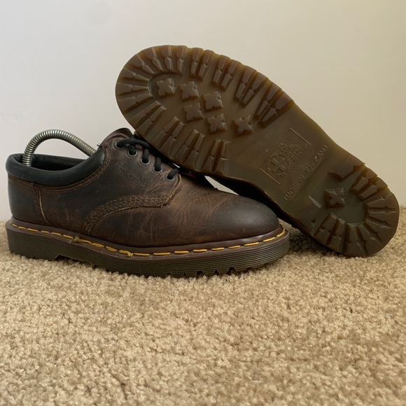 Dr. Martens Shoes - Dr. Martens Dark Brown Low Cut Lace Up Work Boots